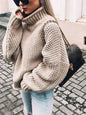 New thick-needle half turtleneck pullover bat-sleeve sweater loose large sweater - Hiccupzz
