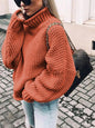 New thick-needle half turtleneck pullover bat-sleeve sweater loose large sweater - Hiccupzz