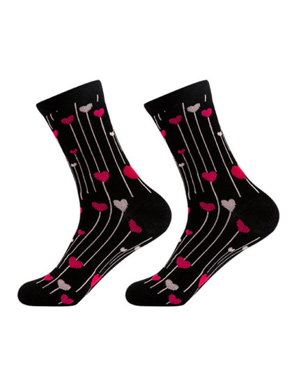 New Valentine's Day Series Mid-calf Socks Knitted Jacquard Cotton Socks Heart Pattern - Hiccupzz
