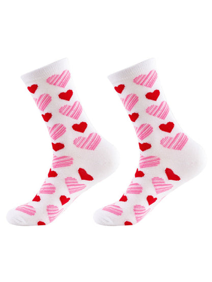 New Valentine's Day Series Mid-calf Socks Knitted Jacquard Cotton Socks Heart Pattern - Hiccupzz
