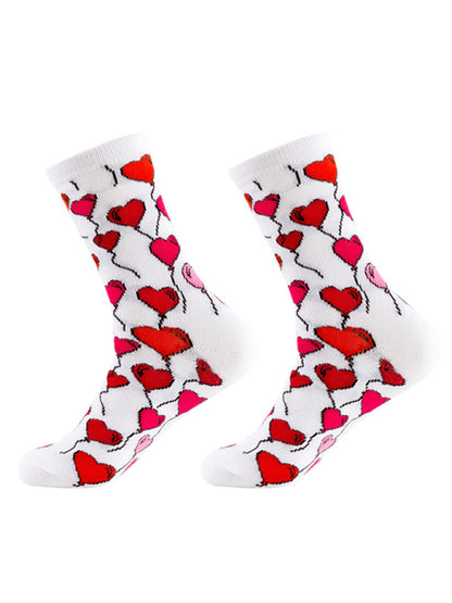 New Valentine's Day Series Mid-calf Socks Knitted Jacquard Cotton Socks Heart Pattern - Hiccupzz