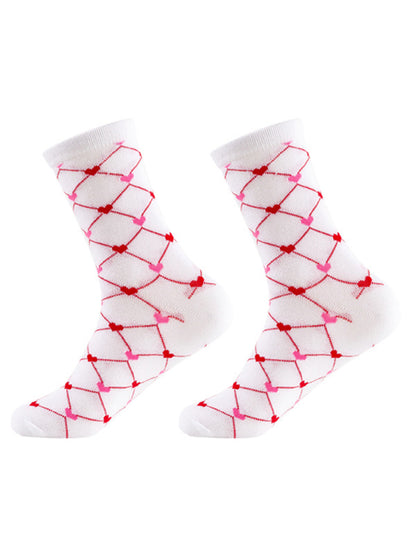 New Valentine's Day Series Mid-calf Socks Knitted Jacquard Cotton Socks Heart Pattern - Hiccupzz