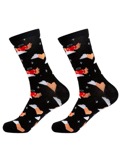 New Valentine's Day Series Mid-calf Socks Knitted Jacquard Cotton Socks Heart Pattern - Hiccupzz
