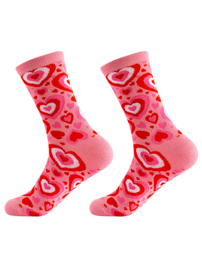New Valentine's Day Series Mid-calf Socks Knitted Jacquard Cotton Socks Heart Pattern - Hiccupzz