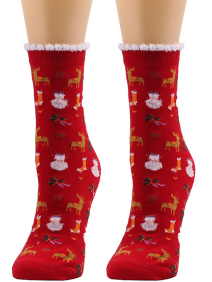 New autumn and winter woolen socks Christmas mid-calf socks Christmas socks - Hiccupzz