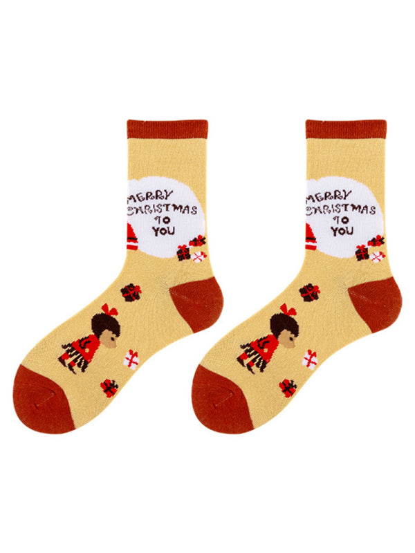 New autumn and winter Christmas mid-calf socks Christmas socks - Hiccupzz