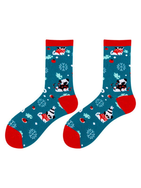 New autumn and winter Christmas mid-calf socks Christmas socks - Hiccupzz