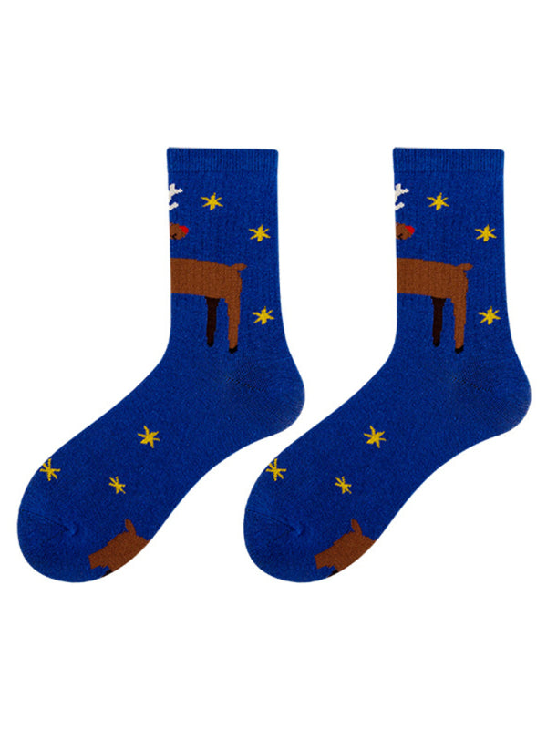 New autumn and winter Christmas mid-calf socks Christmas socks - Hiccupzz