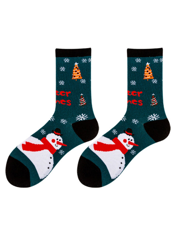 New autumn and winter Christmas mid-calf socks Christmas socks - Hiccupzz
