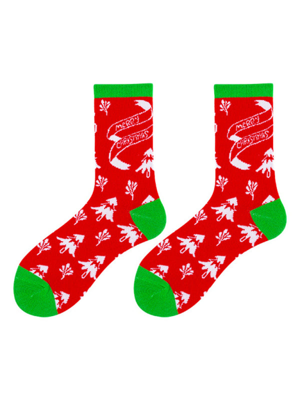 New autumn and winter Christmas mid-calf socks Christmas socks - Hiccupzz