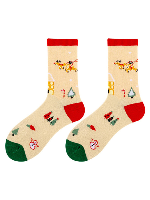 New autumn and winter Christmas mid-calf socks Christmas socks - Hiccupzz