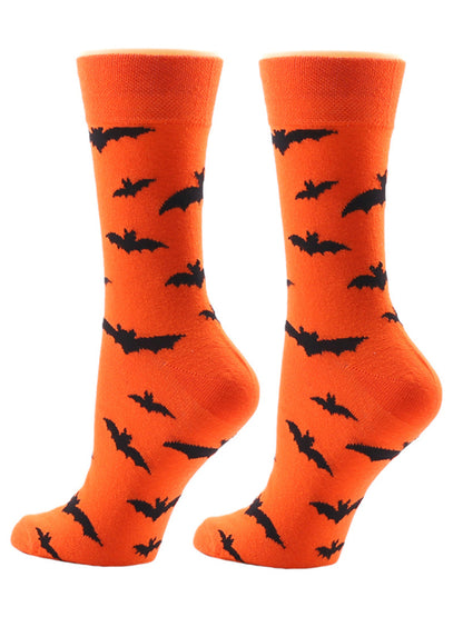 New Autumn and Winter Halloween Pumpkin Devil Bat Cartoon Mid-calf Socks - Hiccupzz
