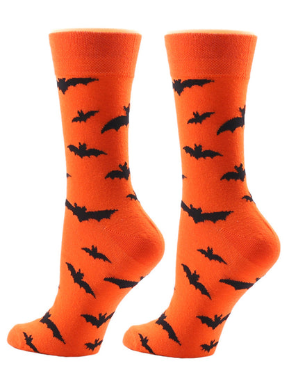 New Autumn and Winter Halloween Pumpkin Devil Bat Cartoon Mid-calf Socks - Hiccupzz