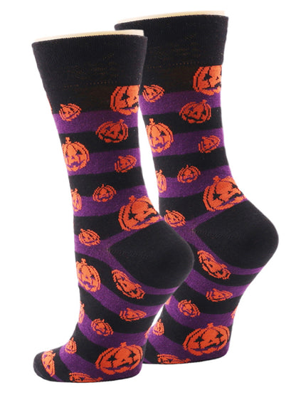 New Autumn and Winter Halloween Pumpkin Devil Bat Cartoon Mid-calf Socks - Hiccupzz
