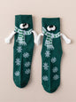 New Christmas gift knitted holding hands socks magnetic socks funny personalized couple socks - Hiccupzz