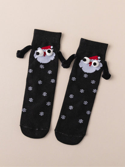 New Christmas gift knitted holding hands socks magnetic socks funny personalized couple socks - Hiccupzz