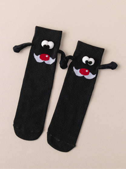 New Christmas gift knitted holding hands socks magnetic socks funny personalized couple socks - Hiccupzz