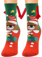 New Coral Velvet Christmas Socks Autumn and Winter Cotton Stickers Magnet Hand Socks Mid-Tube Socks - Hiccupzz