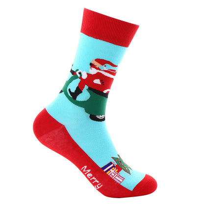New Christmas mid-calf socks Santa Claus pure cotton socks - Hiccupzz