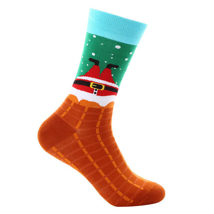 New Christmas mid-calf socks Santa Claus pure cotton socks - Hiccupzz