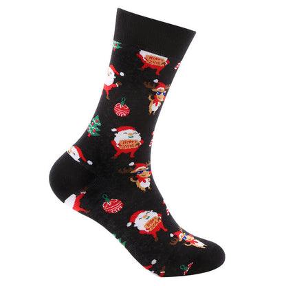 New Christmas mid-calf socks Santa Claus pure cotton socks - Hiccupzz