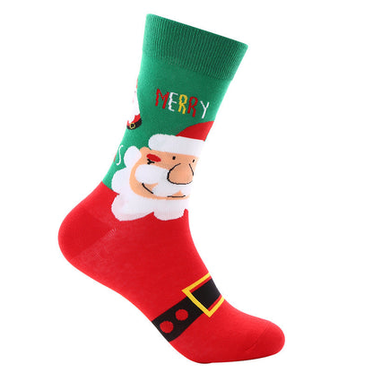 New Christmas mid-calf socks Santa Claus pure cotton socks - Hiccupzz
