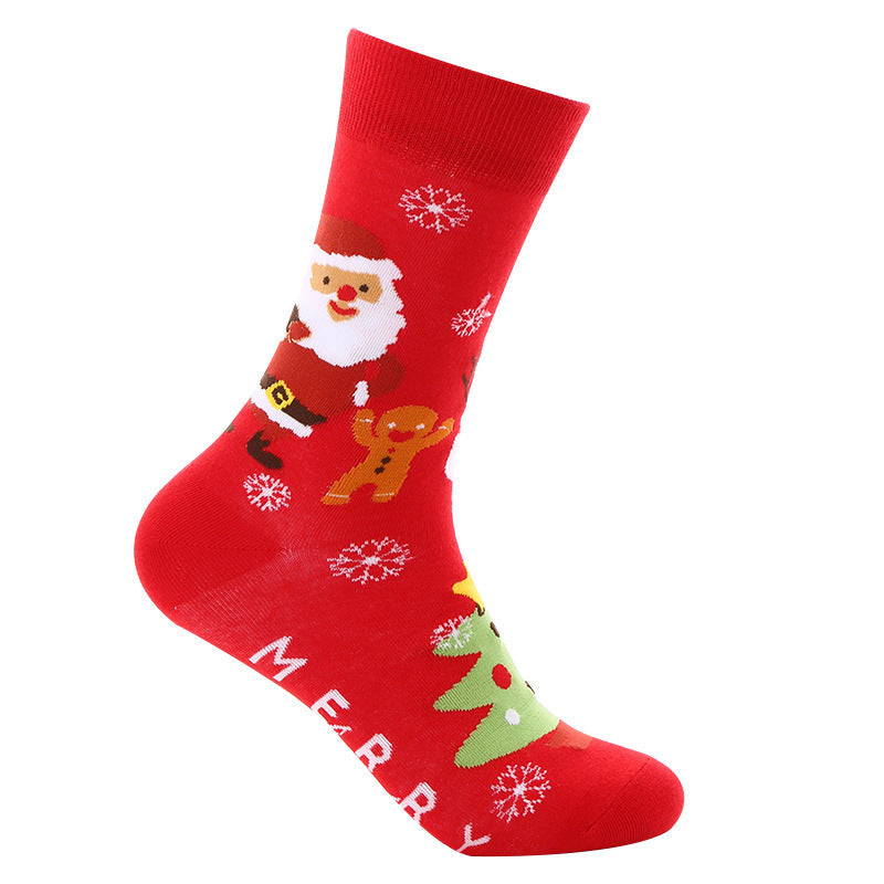 New Christmas mid-calf socks Santa Claus pure cotton socks - Hiccupzz