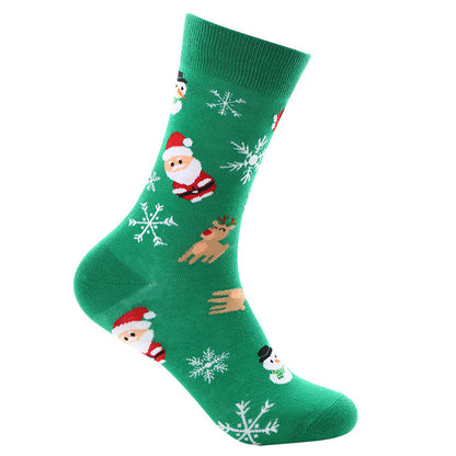 New Christmas mid-calf socks Santa Claus pure cotton socks - Hiccupzz