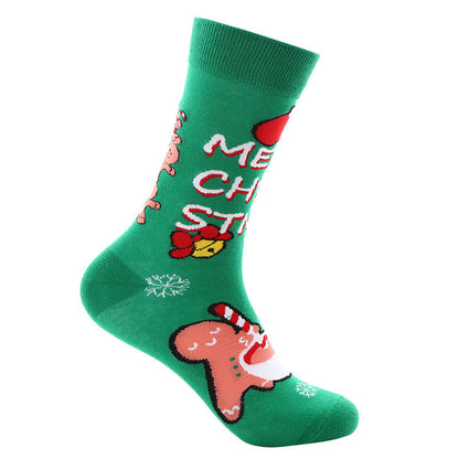 New Christmas mid-calf socks Santa Claus pure cotton socks - Hiccupzz