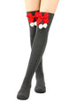 New bow Christmas socks ball socks over the knee socks women's long Christmas striped stockings - Hiccupzz