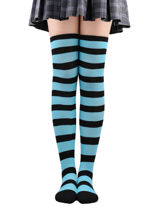New daily casual over-the-knee socks for women long Christmas and Halloween striped stockings - Hiccupzz
