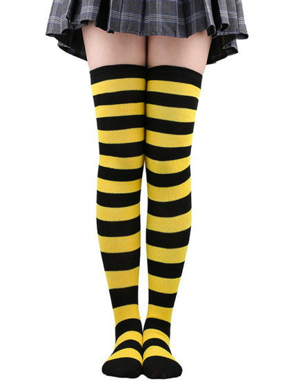 New daily casual over-the-knee socks for women long Christmas and Halloween striped stockings - Hiccupzz