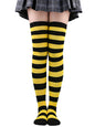 New daily casual over-the-knee socks for women long Christmas and Halloween striped stockings - Hiccupzz