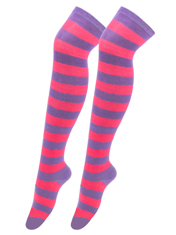 New daily casual over-the-knee socks for women long Christmas and Halloween striped stockings - Hiccupzz