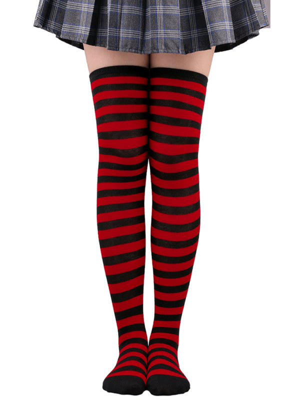 New daily casual over-the-knee socks for women long Christmas and Halloween striped stockings - Hiccupzz