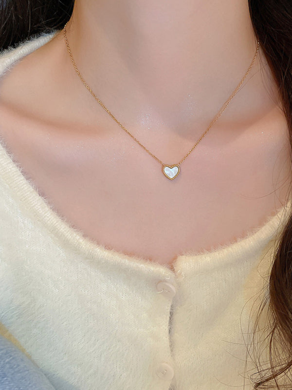 Simple temperament, fashion niche and versatile double-sided love clavicle chain necklace - Hiccupzz