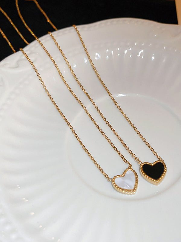 Simple temperament, fashion niche and versatile double-sided love clavicle chain necklace - Hiccupzz
