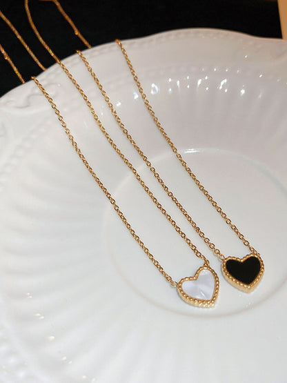Simple temperament, fashion niche and versatile double-sided love clavicle chain necklace - Hiccupzz