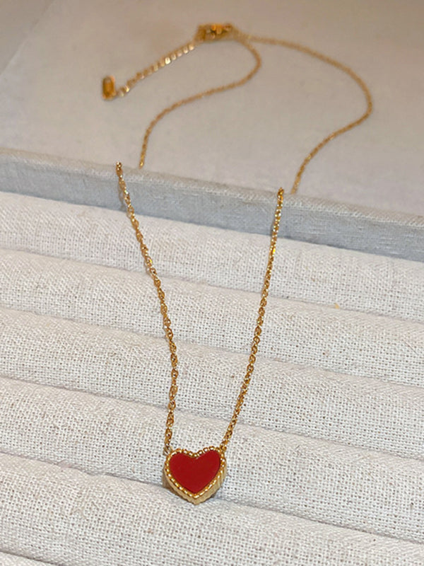 Simple temperament, fashion niche and versatile double-sided love clavicle chain necklace - Hiccupzz