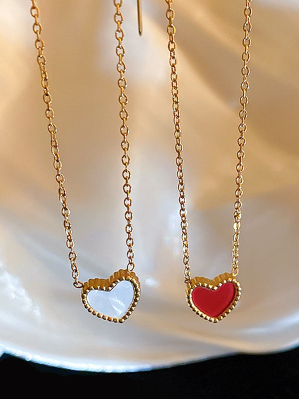 Simple temperament, fashion niche and versatile double-sided love clavicle chain necklace - Hiccupzz