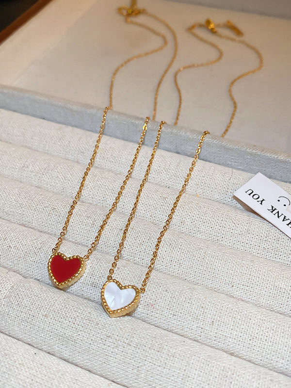 Simple temperament, fashion niche and versatile double-sided love clavicle chain necklace - Hiccupzz
