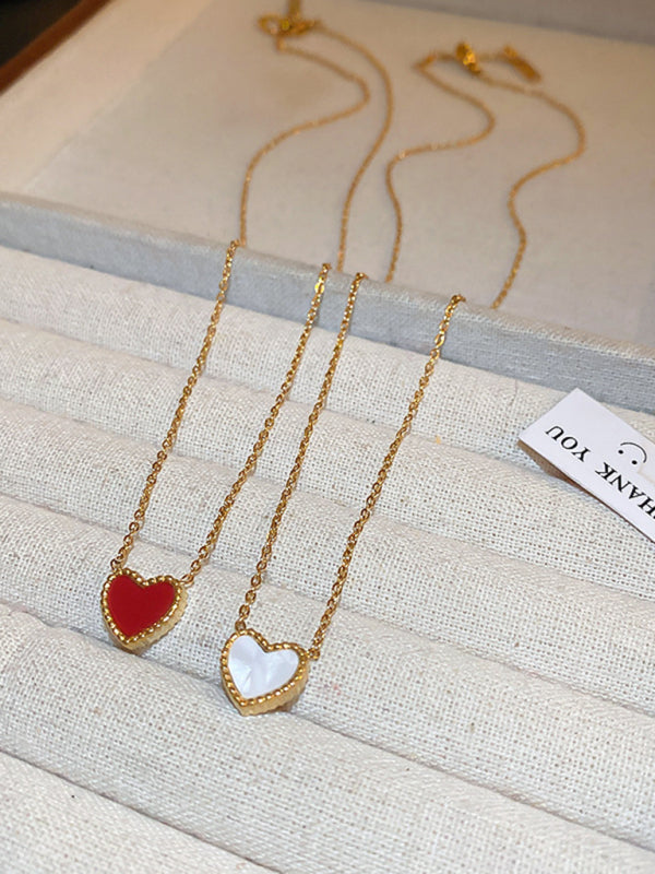 Simple temperament, fashion niche and versatile double-sided love clavicle chain necklace - Hiccupzz