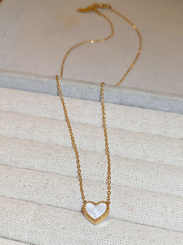 Simple temperament, fashion niche and versatile double-sided love clavicle chain necklace - Hiccupzz