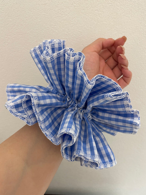 cute Four-layer plaid lace hair tie