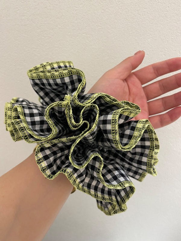 cute Four-layer plaid lace hair tie