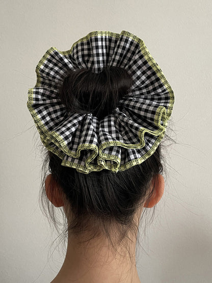 cute Four-layer plaid lace hair tie