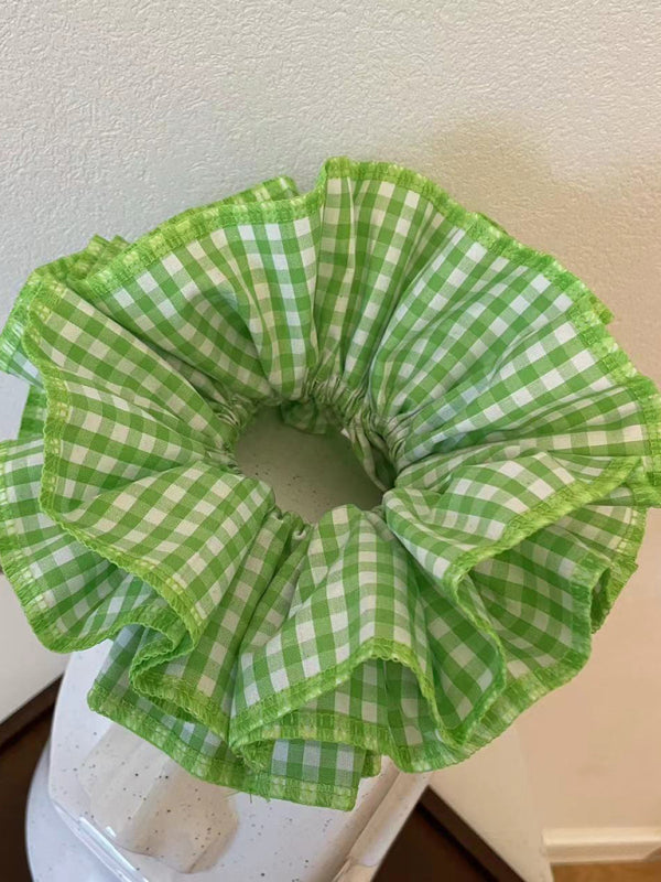 cute Four-layer plaid lace hair tie