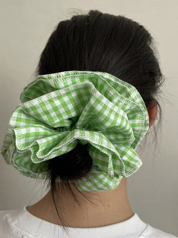 cute Four-layer plaid lace hair tie