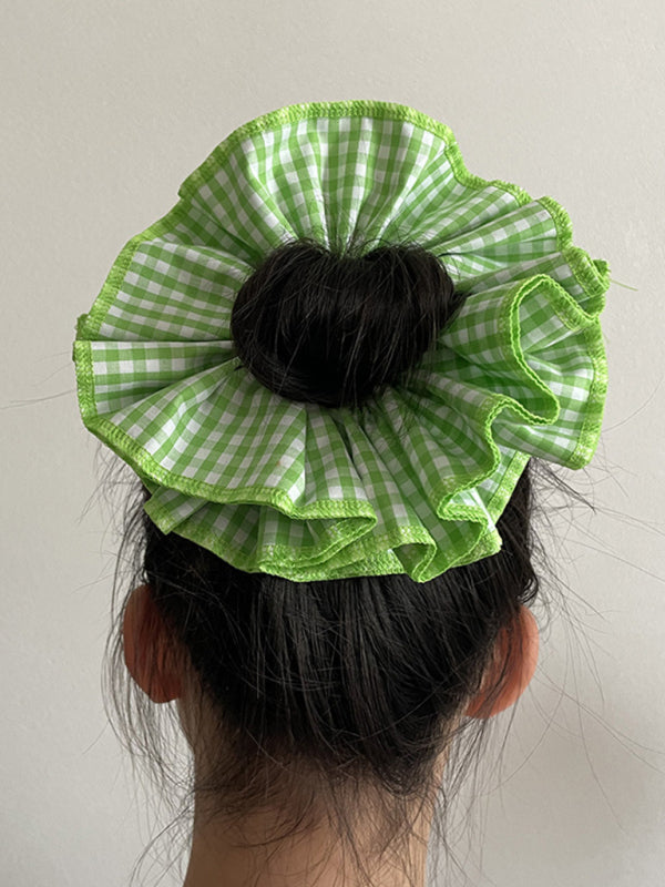 cute Four-layer plaid lace hair tie