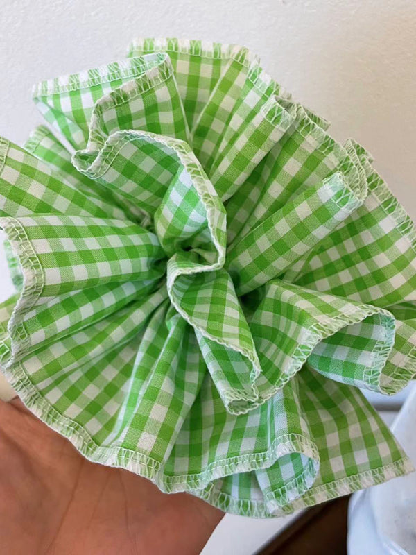 cute Four-layer plaid lace hair tie